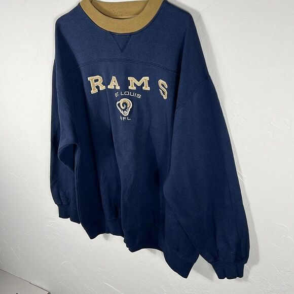 🔥🏈 Vintage ST.LOUIS RAMS NFL Embroidered Heavy Crewneck Sweatshirt Sz XL - GUC - Picture 3 of 10